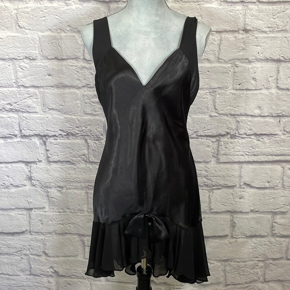 Vintage Val Mode satin and sheer mini chemise